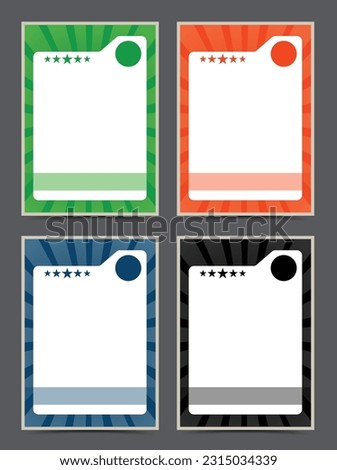 Sport player trading card frame border template design  illustration set 