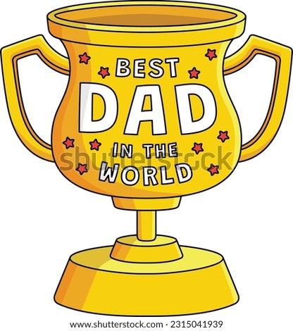 Fathers Day Trophy Cartoon Colored Clipart
