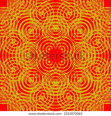 Asian style pattern Japanese and Chinese waves red and gold colors with word column