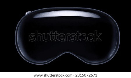 High-tech futuristic technology Advanced Vision pro-virtual reality glasses innovative technology, isolated on a black background. Vector illustration Royalty-Free Stock Photo #2315072671