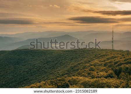 Sunset view from Overlook Mountain, in the Catskill Mountains, New York Royalty-Free Stock Photo #2315082189