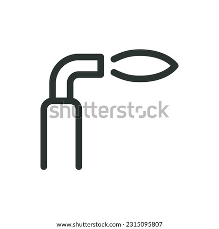 Gas cutter isolated icon, welding torch vector icon with editable stroke