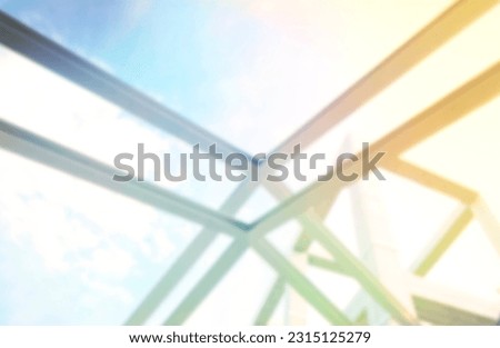 Unique building structure, strange shape with the sky in the background abstract architecture, blurred background 
