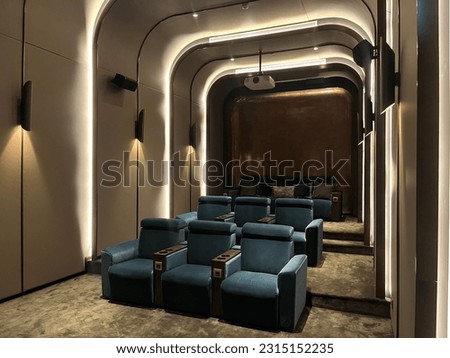 Many seats of Mini home theater room Royalty-Free Stock Photo #2315152235