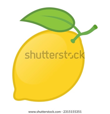 Lemon fruit emoji icon design isolated on white background. Fresh Farm Product