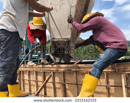Concrete casting for cast-in-situ concrete structure Royalty-Free Stock Photo #2315162155