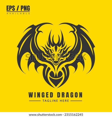 Winged Dragon Logo Vector Design Like Mortal Kombat Symbol PNG Transparent  Royalty-Free Stock Photo #2315162245