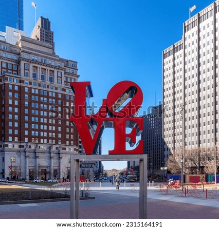 Love Park in Center City of Philadelphia, Pennsylvania