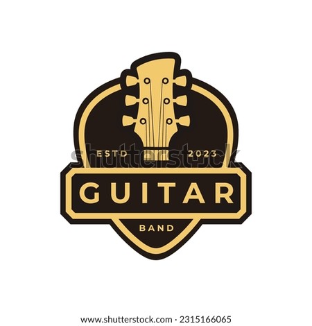 Classic Rock Country Guitar Music Vintage Retro Logo Royalty-Free Stock Photo #2315166065