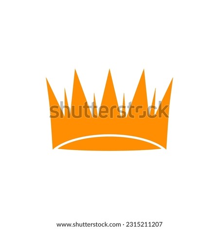 Abstract orange crown icon design