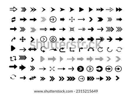 Vector set of swipe arrows black icons. Big collection arrows. arrow icon. black vector arrows.	 Royalty-Free Stock Photo #2315215649