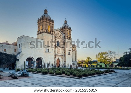 Santo Domingo church in Oaxaca, Mexico, at sunset. Royalty-Free Stock Photo #2315236819