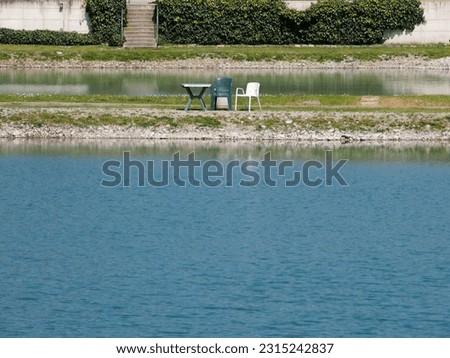 sport fishing lake with azure water