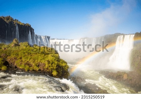 View of the Iguazu Falls, border between Brazil and Argentina. located in the Iguaçu National Park, a UNESCO World Heritage Site. Royalty-Free Stock Photo #2315250519
