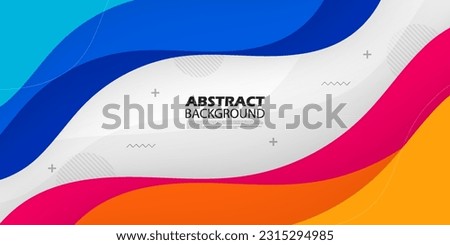 Simple blue and orange geometric business banner design. creative banner design with wave shapes and lines on white background for template. Simple horizontal banner. Eps10 vector