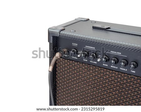 guitar amplifier isolated on white background, clean and overdrive chanel with EQ