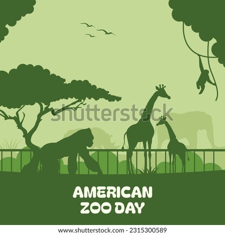 American Zoo Day on 01 July banner template design for poster, card etc Royalty-Free Stock Photo #2315300589