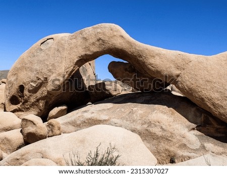 A picture of Arch Rock at Joshua Tree National Park in california.  An amazing sight and fairlu simple hike.
