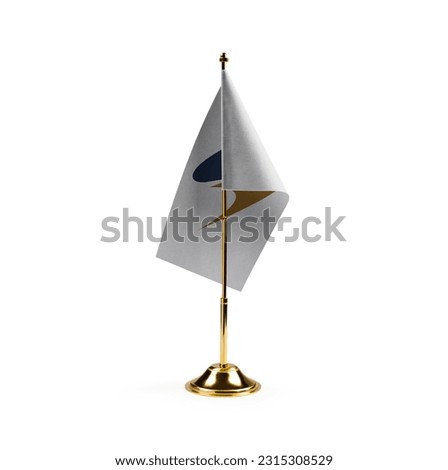 Small national flag of the Eurasian Economic Union on a white background. Royalty-Free Stock Photo #2315308529