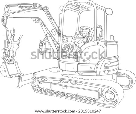 Crane truck art with view from side isolated on white background. Construction vehicle vector mockup, easy editing and recolor.