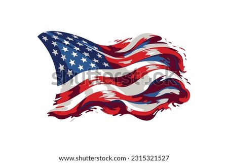 USA flag vector illustration American flag png on transparent background