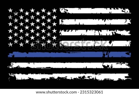 Thin Blue Line With USA Flag Design