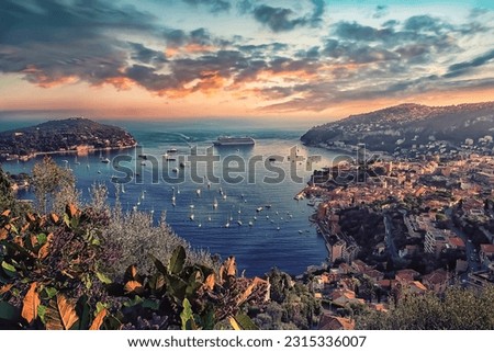 Villefranche-Sur-Mer on the French Riviera in summer Royalty-Free Stock Photo #2315336007