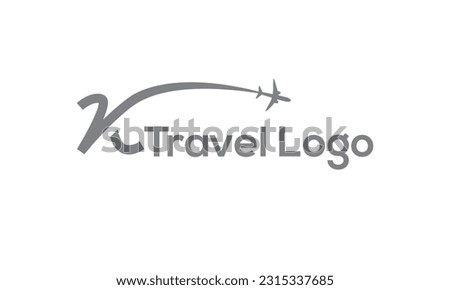 Travel Logo On Letter K Template. Travel Logo On K Letter, Initial Travel Sign Concept Template