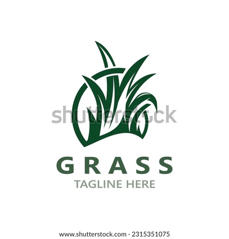 Grass logo image plant nature logo design template vector 