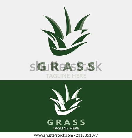 Grass logo image plant nature logo design template vector 
