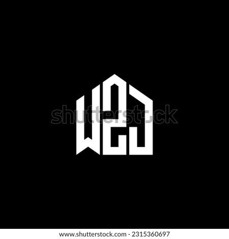 WZJ letter logo design on BLACK background. WZJ creative initials letter logo concept. WZJ letter design.
