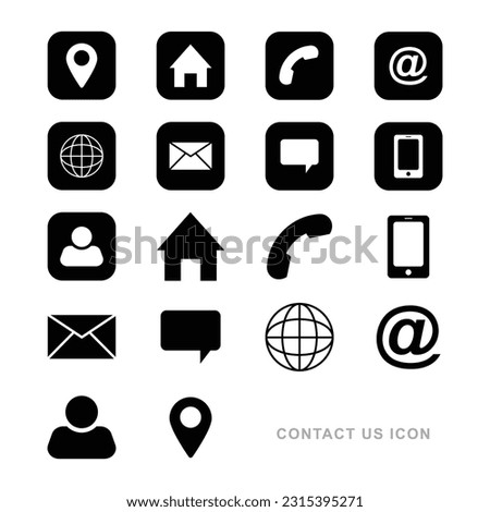 Collection of Connect Icons. Contact us icon set. Contact and Communication Icons. Set of Communication icon.