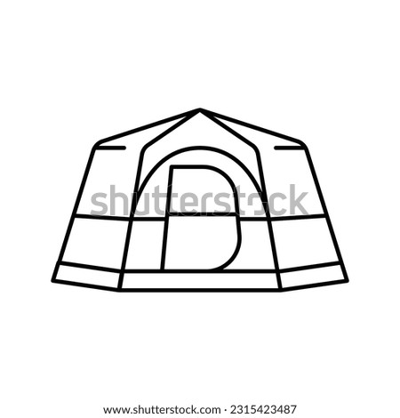 mountain tent vacation line icon vector. mountain tent vacation sign. isolated contour symbol black illustration