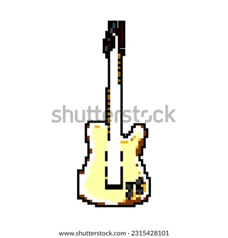 metal electric guitar game pixel art retro vector. bit concert red, band metal electric guitar. old vintage illustration