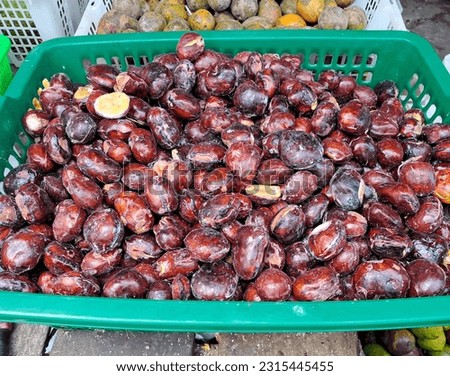 Jengkol seeds (Archidendron pauciflorum) called stinky beans in traditional market