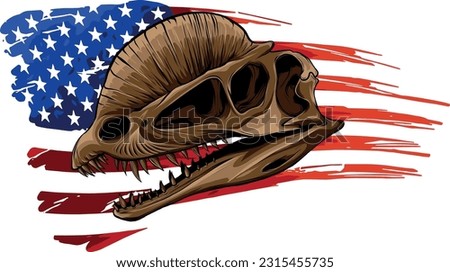 skull of dilophosaurus dinosaur vector illustration design
