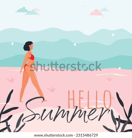 Hello Summer Icon Vector Design. 