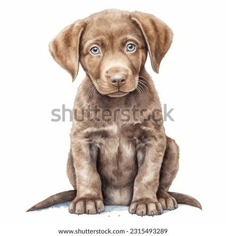 CHESAPEAKE BAY RETRIEVER watercolor portrait painting illustrated dog puppy isolated on transparent white background