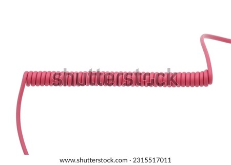 Red spiral audio cable isolated on white background Royalty-Free Stock Photo #2315517011