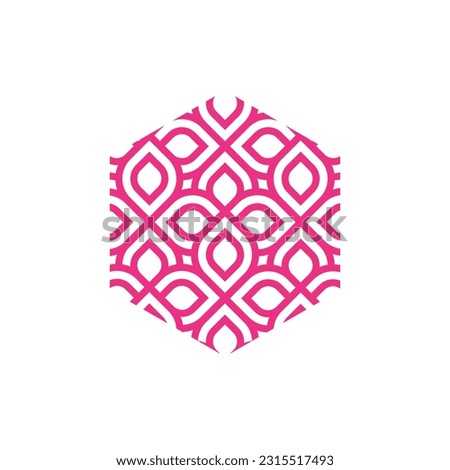 Pattern Flower Logo design inspiration, line art, badge, emblem, stamp, sticker, modern floral, lux, regal, premium logo design Royalty-Free Stock Photo #2315517493