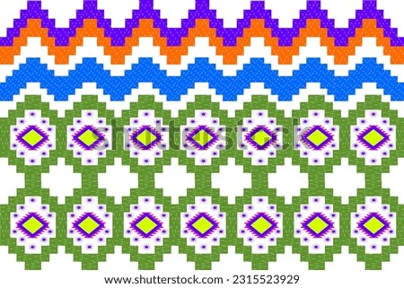 Geometric Ethnic Oriental Ikat for background, carpet, wallpaper, fabric,Vector illustration