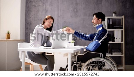 Worker Injury And Disability Compensation. Social Security Claim Royalty-Free Stock Photo #2315572745