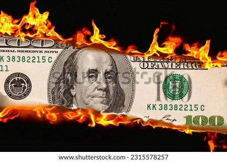 100  US dollar banknote in flame ror design purpose