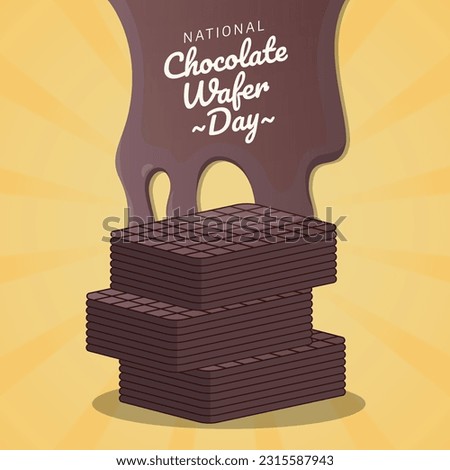 national chocolate wafer day design template for celebration. chocolate wafer day vector illustration. wafer vector illustration.