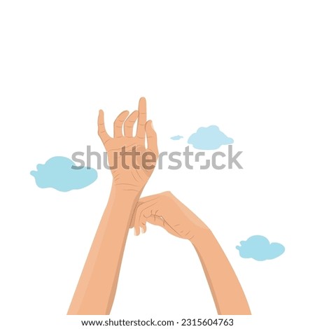 White Background On Hands Icon Vector Design.