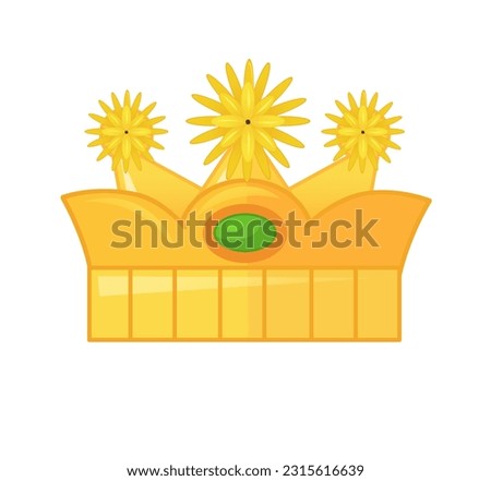 Cartoon colorful element royal crown isolated illustration for kids