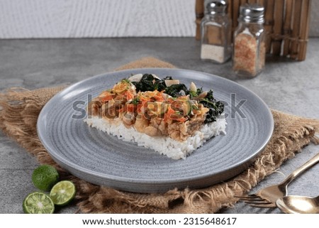 Nasi Ayam Daun Pepaya, Indonesian Food, Food Photography