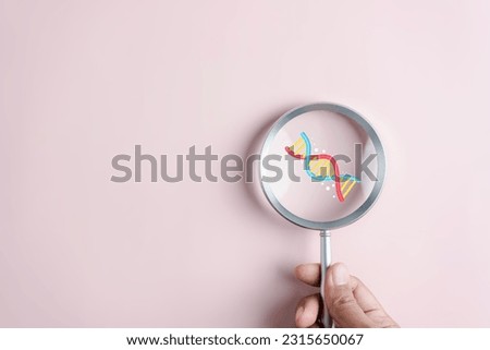 Checkup and research DNA gene biotechnology biology or genetic cells, futuristic chromosome molecule, DNA structure concept. Royalty-Free Stock Photo #2315650067