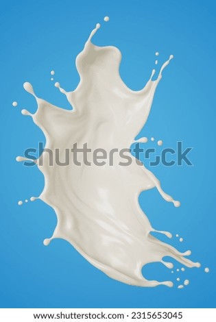 White milk splash isolated on background, liquid or Yogurt splash, Include clipping path. 3d illustration. Royalty-Free Stock Photo #2315653045
