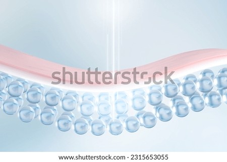 Laser shot through skin cell layer, skin and Facial treatment. 3D rendering. Royalty-Free Stock Photo #2315653055